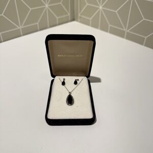 Alaska‎ Black Diamond Hematite Necklace & Clip Earring Set